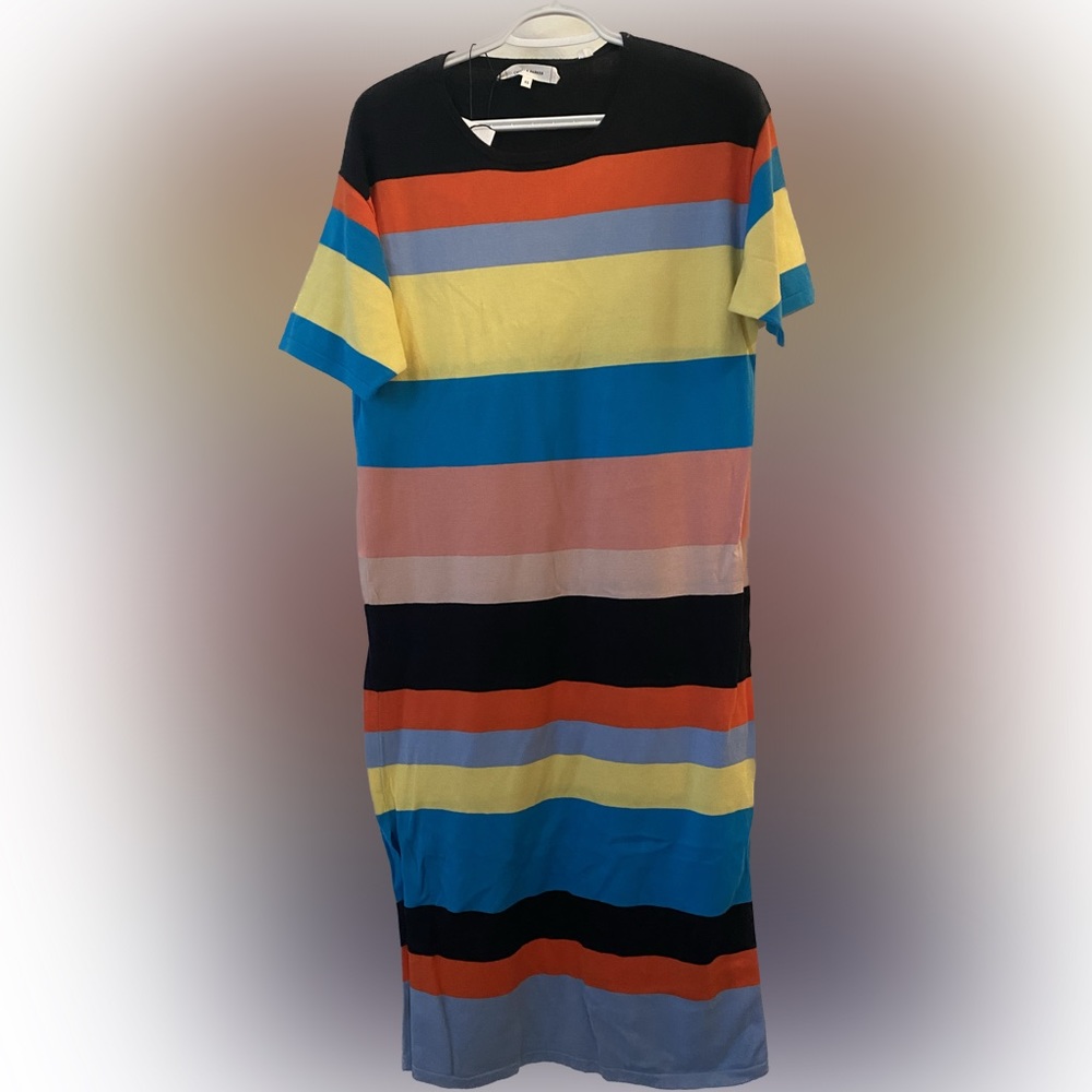Chinti & Parker Striped Cotton-jersey midi dress